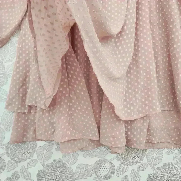 Torrid Wrap Midi Dress Size 2X Plus Long sleeve Chiffon Layer Ruffle Textured - Picture 5 of 8